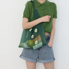 Angelatarch Новое Поступление Вышивка фрукты органза все-матч авокадо прозрачные сумки на одно плечо хозяйственная сумка