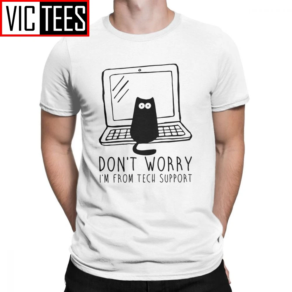 Мужские футболки I'm From Tech Support с принтом кошек Джик программирование инженерное