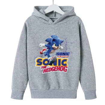 Baby Pullover 5 To 14 Year Kids Hoodies Sonic The Hedgehog Print Sweatshirt Boys Girls Harajuku Long Sleeve Teen Clothes winter 1