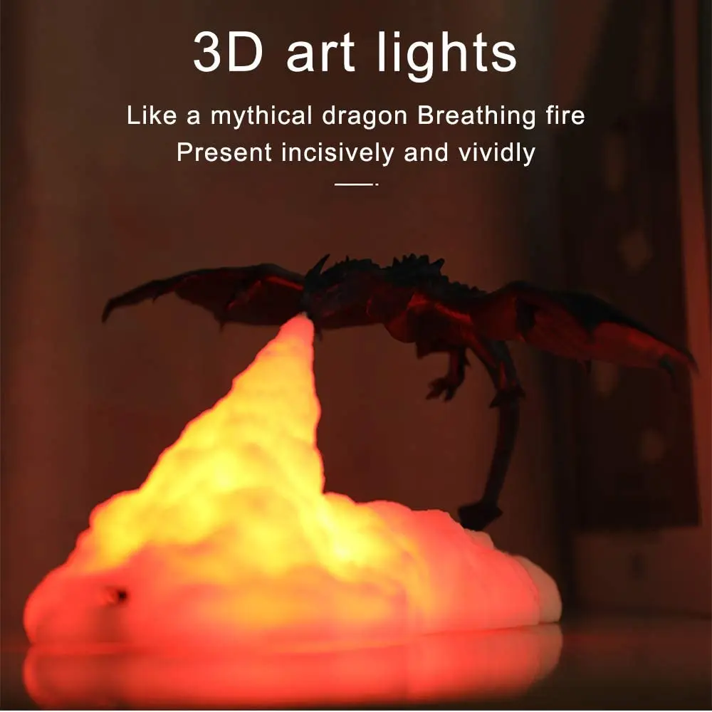 2020 Новый 3d печатных светодиодный дракон змея лампы в качестве ночной Светильник