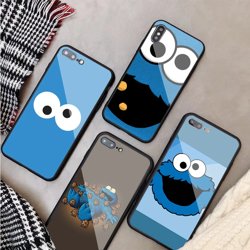Чехол для телефона из закаленного стекла с изображением печенья монстров iPhone 6