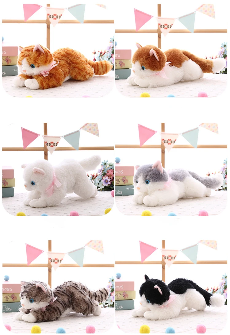 New cute plush cat white black soft stuffed plush toy animal gift for children boy girl toy gift 35-40cm