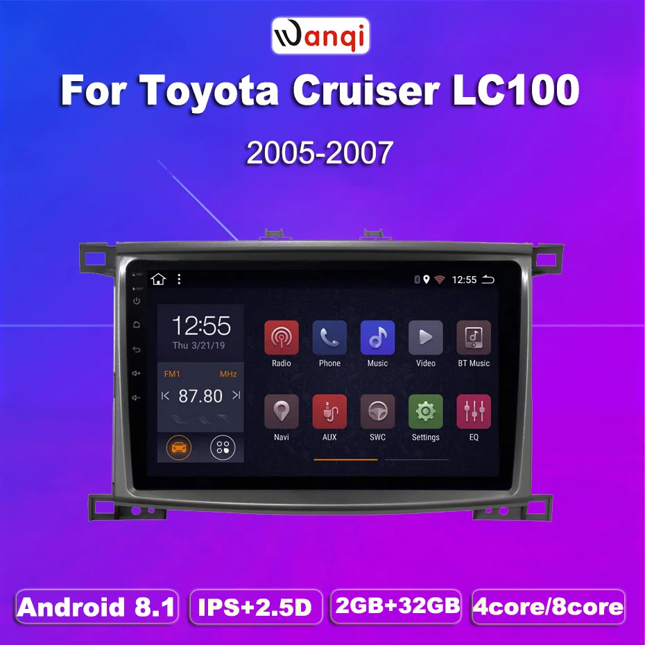 2G ram 32G rom автомобильный Радио плеер для Toyota Land cruiser 100 GX LC стерео радио навигация