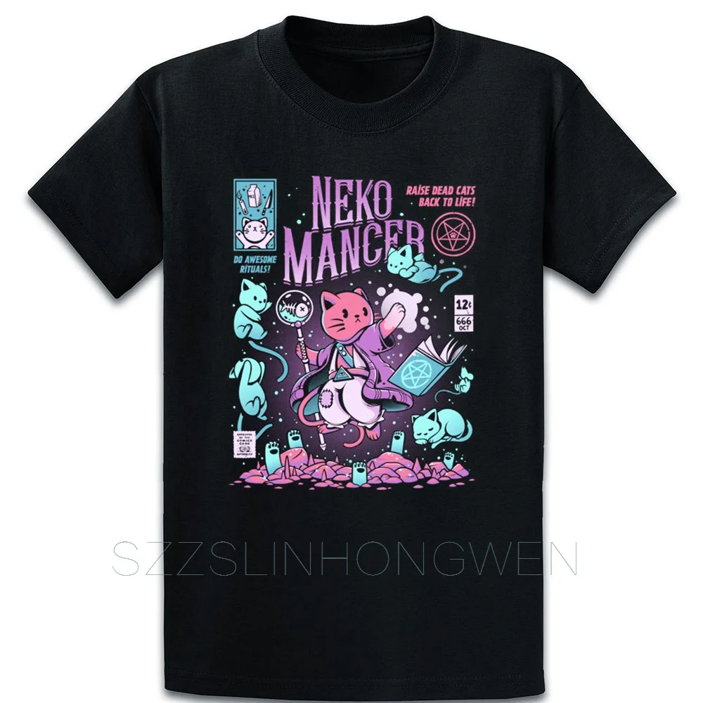 Nekomancer Cat футболка Летняя Homme создать более размер Fashion модная Милая футболка для фитнеса рубашка