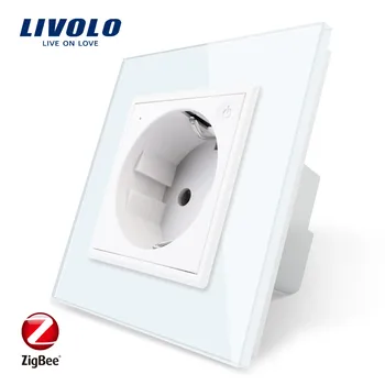 

Livolo EU Standard New Smart Wifi Power Socket,Crystal Glass Panel, 16A Wall Power Socket, wifi app,aleax,googel home,no logo