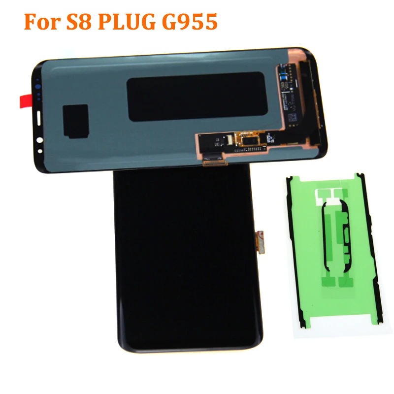 S8 AMOLED ЖК-дисплей для samsung Galaxy S8 Plus G950F G955F ЖК-дисплей с рамкой сенсорный экран сборка Замена ЖК-дисплей фиолетовый/B - Цвет: S8 Plus NO frame