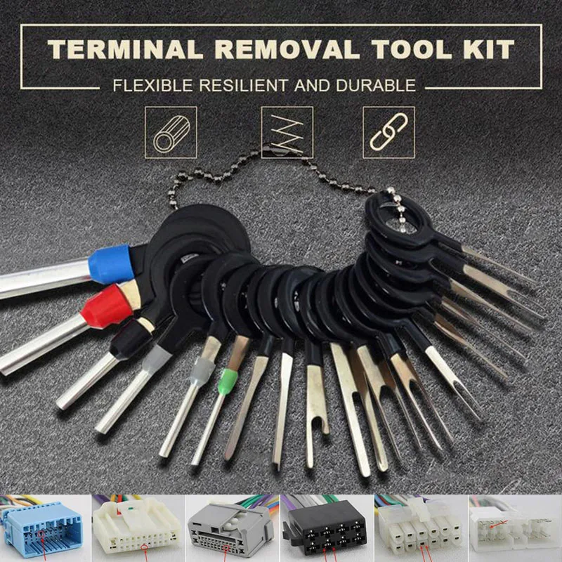 

Automotive Plug Wire Terminal Removal Tool Car Electrical Wiring Crimp Connector Key Pin Extractor Kit Accessories-30