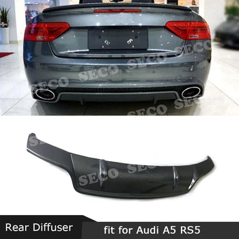 

For Audi A5 RS5 2012-2016 Rear Lip Diffuser Carbon Fiber Back Bumper Skid Plate Guard Car Styling