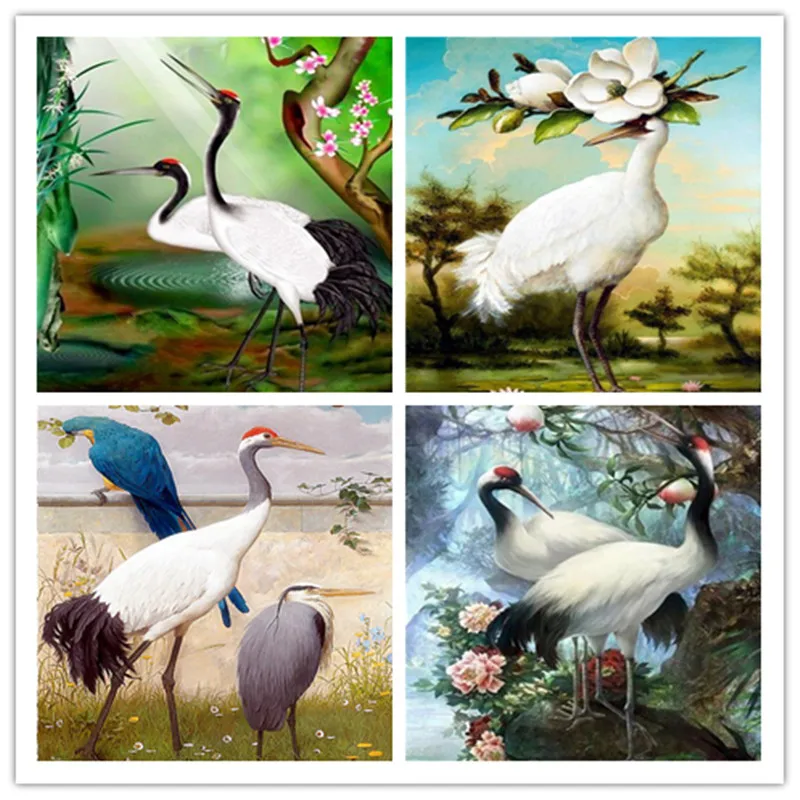 

Diamond Painting Cross Stitch Animal Red-crowned crane 5D Diamond Embroidery Sale Flower & Tree DIY Wall Art Pictures