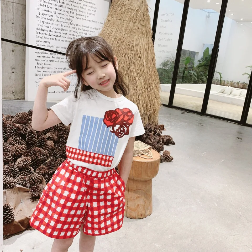 Комплект летней детской одежды из 2 предметов одежда для маленьких девочек белый