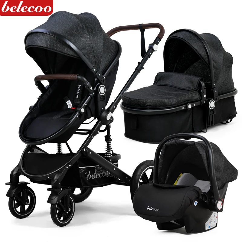 Cochecito de bebé ligero 3 en 1 para recién nacido, carrito antigolpes para todo terreno, Moisés Reversible, soporte para asiento de coche