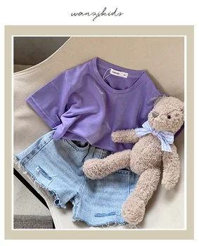 

New Summer Toddler Kids T-Shirt Outfit Clothes Colorful Short Sleeve Casual Cool Shirt With Silk Cotton Typical Ecological Fiber