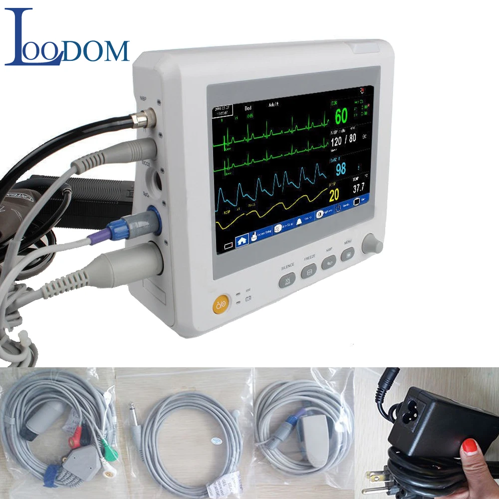 

Loodom M7 7inch ICU Patient Monitor Vital Sign 6 Parameters NIBP,Spo2, PR,ECG,RESP,TEMP Patient Monitor Medical equipment