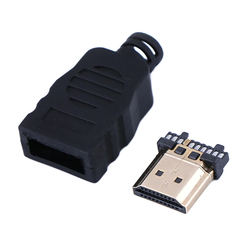 1PCS HDMI-compatible male plug connector to terminal adapter with black shell wire cable free solder | Обустройство дома