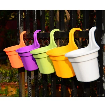 

Hook Green Plant Pot Semi-circular Flower Pot Wall Hanging Basket Basin Single Hook Resin Storage Home Garden Hanging Flower Pot