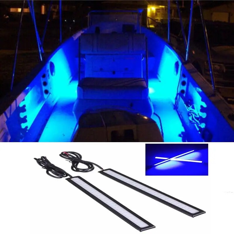 

2X 17cm Waterproof Bright Blue LED Strip Kit For Boat Marine Deck Interior Lighting