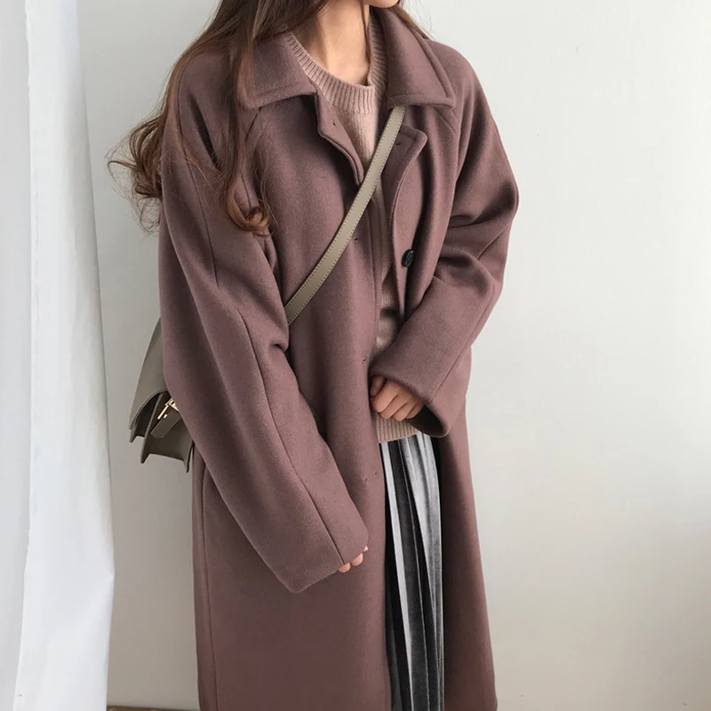 Goede Vrouwen Trendy Single Breasted Hoge Kwaliteit Verdikking Warme Wollen Jas Oversized Retro Womens Eenvoudige Elegante Casaco Feminino