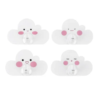 

12pcs Wall Hooks Plastic Punch Free Strong Sticky Cloud Shape Hangers Hooks for Bedroom Kitchen Bathroom