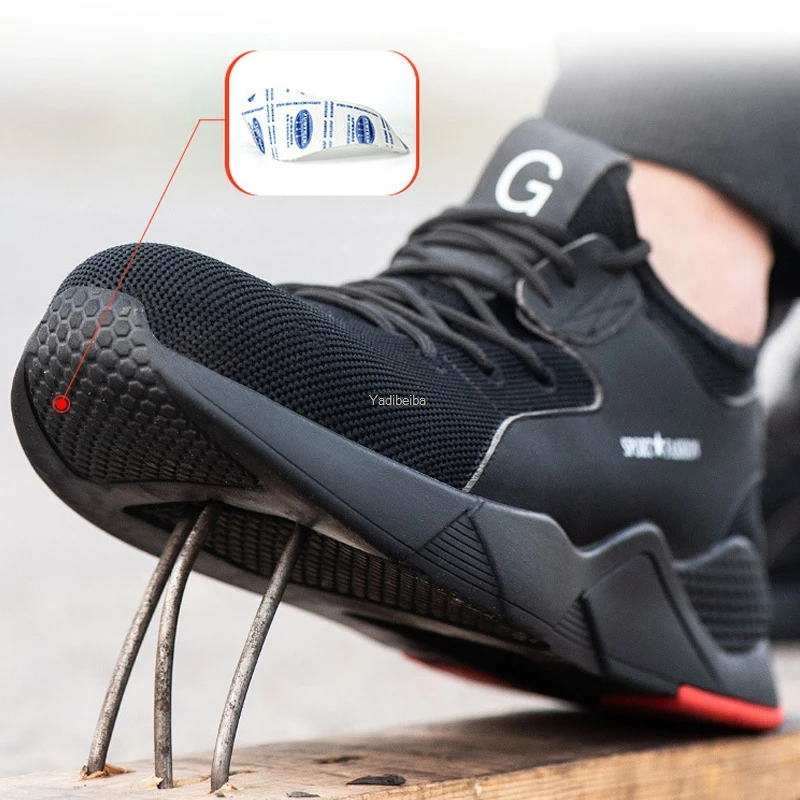 New Work Safety Boot Steel Toe Safety Shoes Anti-Piercing Breathable Working Shoes Indestructible Men Work Sneakers Ryder