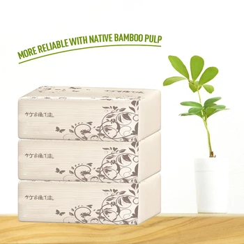 

Bamboo Pulp Natural Color Paper Towels Tissue Paper Withdrawable Face Towel 220pc Napkin Dissolvable For Baby