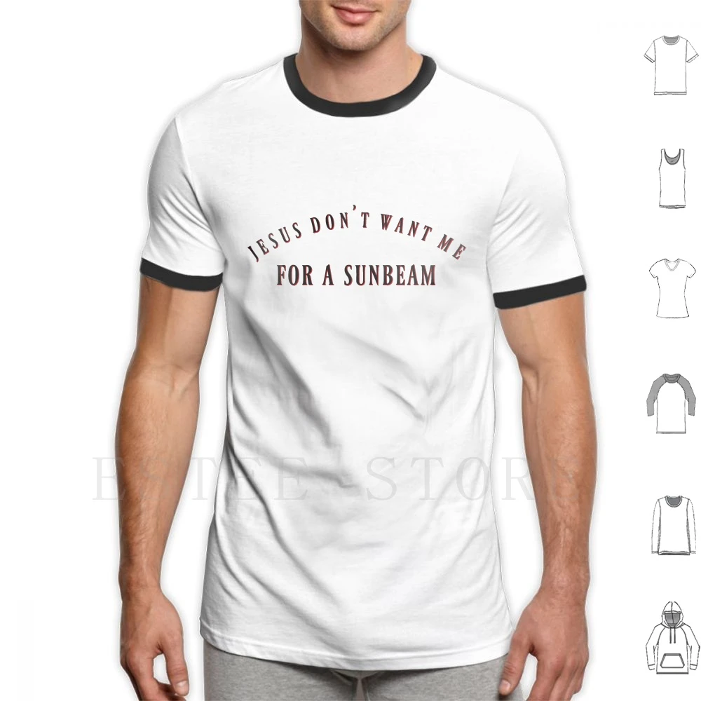 Jesus Don't Want Me For A Sunbeam T Shirt DIY Big Size 100% Cotton Lyrics  Song Lyrics Music Simple Text Black Colour Jesus| | - AliExpress