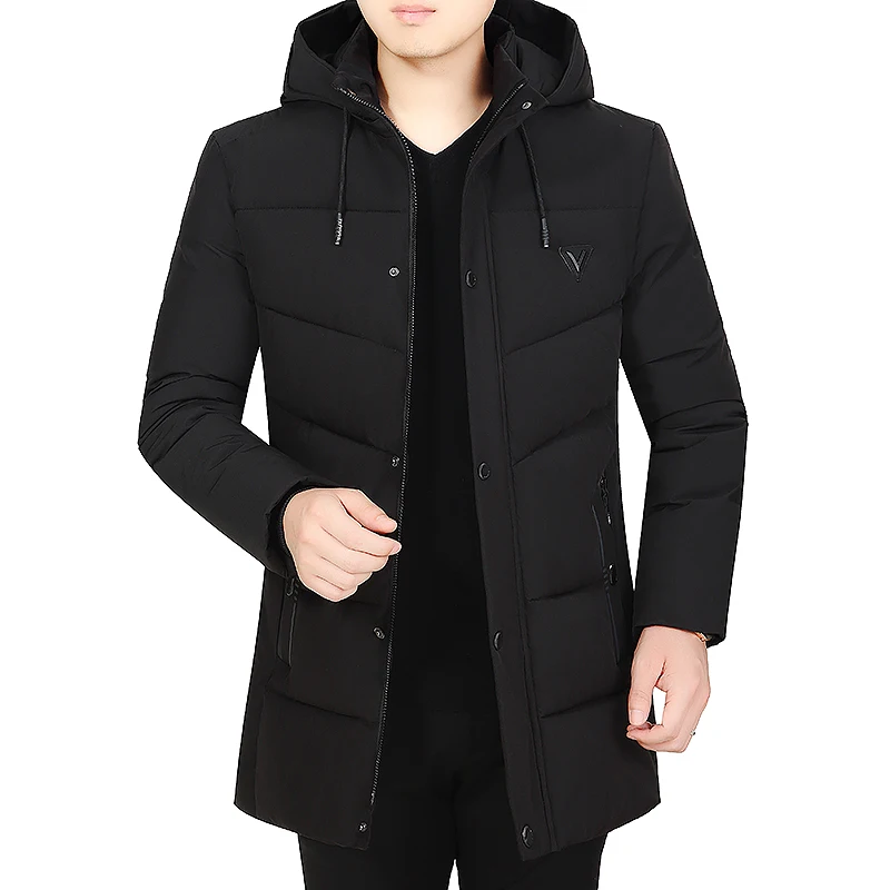 Мужские зимние куртки с капюшоном-20 градусов верхняя одежда теплая утепленная парка куртка мужская повседневная мода мужское пальто