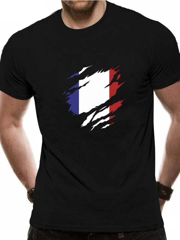 Забавная футболка с изображением французского флага крутая деревенская