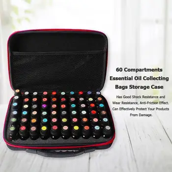 

60 Slots Essential Oil Storage Bag Portable Travel Women Perfume Collection Case Fine Structure and Smooth Surface Quakeproof