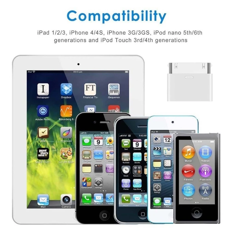 8pin женский 30pin разъем адаптера конвертера для iPhone4 4S iPad2 3 iPad Touch3 4