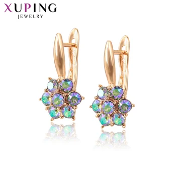 

Xuping Jewelry Flower Shape Hoop Earrings Crystals Elegant OL Style Exquisite Party Birthday Gifts S189.1-20699