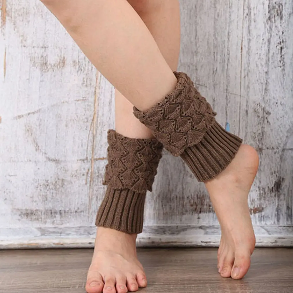 1 пара, модные осенне-зимние женские гетры, женские теплые однотонные сапоги с манжетами, вязаные гетры, теплые носки