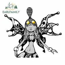 EARLFAMILY 13cm x 9.8cm Car Stickers Butterfly Female Black Wings JDM 3D DIY Fine Decal Truck Vinyl Car Wrap Accessories
