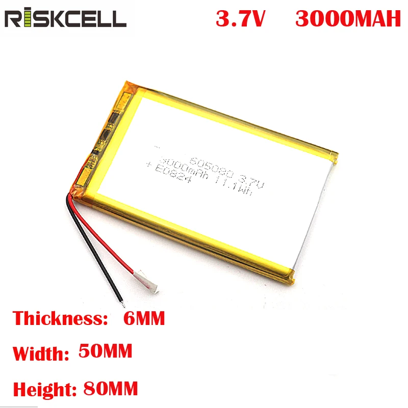 605080 3,7 v 3000mah литий-ионный аккумулятор литий-полимерный для портативного устройства