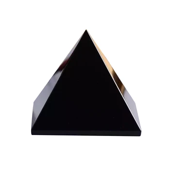 

Pyramid Healing Crystal Black Natural Obsidian Quartz Crystal for Home Decor Beautiful Lustrous Surface Stones and Crystals