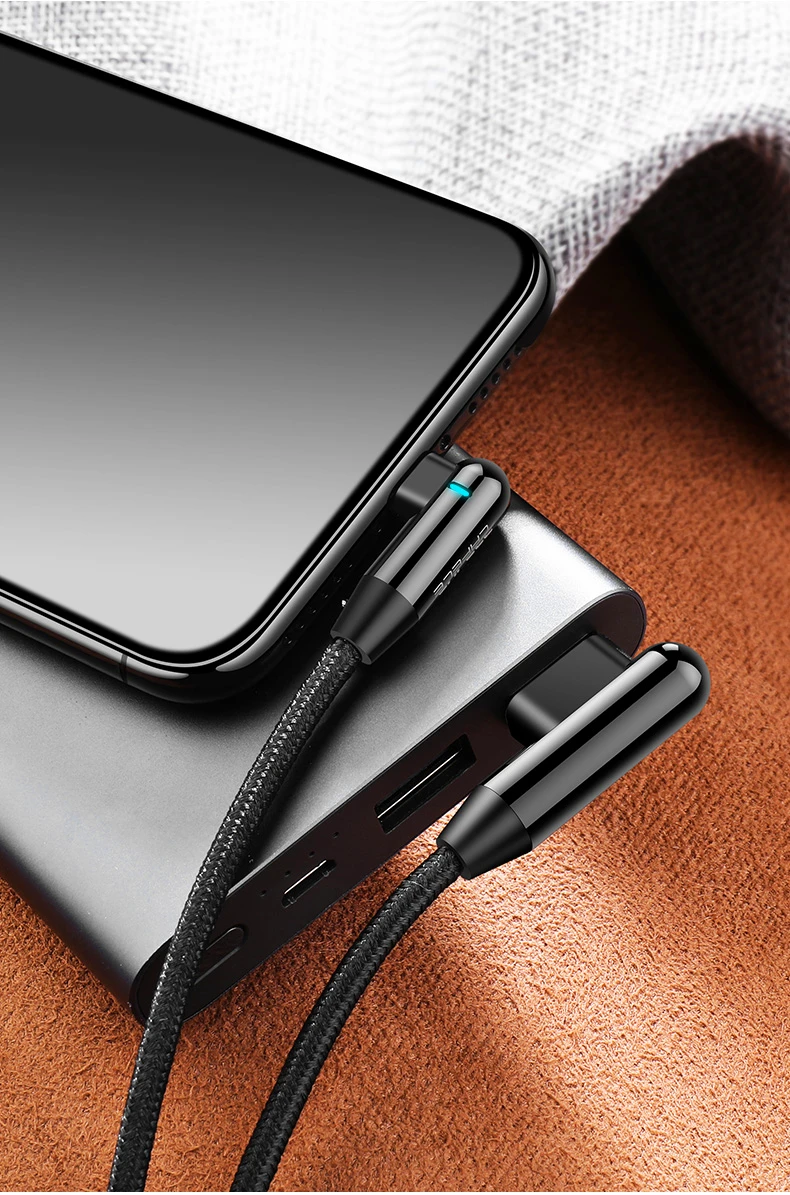 Lighting USB кабель для iPhone Micro type C 1,2 A 1,8 м двойной L изгиб кабель для передачи данных для iPhone 11 6 7 8 X XS MAX XR игровой кабель