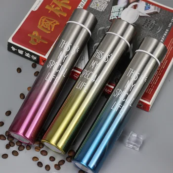 

HOT SALE 280ml Portable Bottle Insulated Vacuum Flask Mini Gold Hoop Creative New Mug Anti-wolf Cup Car Outdoor Daily Coffee Cup