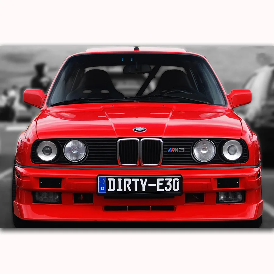 MQ164 Red Cool Street BMW E30 M3 Muscle Racing Car Vintage Art Poster