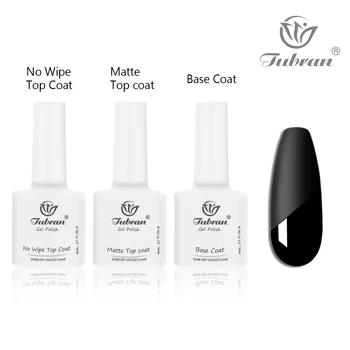 

Tubran Matte Top Coat and High Gloss Top Gel Coat Base Coat Set No Wipe top Coat Soak Off UV LED Gift Set -3PCS 8ml Each Bottle