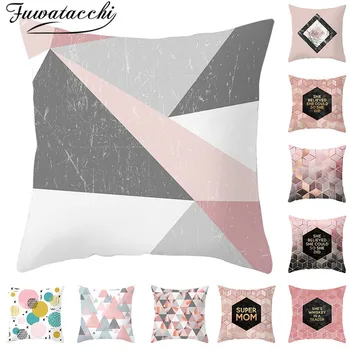 

Fuwatacchi Geometric Cushion Cover Splicing Wave Point Decorative Pillows Cover for Bed Sofa Polyester Throw Pillowcases 45*45cm