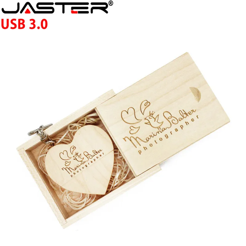 JASTER клен Пользовательский логотип любовь форма USB флэш-накопитель 8 ГБ 16 ГБ 32 ГБ 64 Гб USB 3,0 флэш-диск(более 10 шт бесплатный логотип