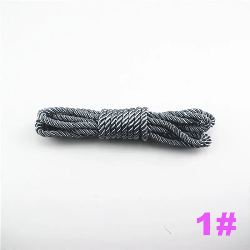 DIY Cord Jewelry findings 5 мм сплошной цвет 3 плетеный шнур нитки декоративные скрученные атласные полиэфирные шпагаты 5 м/шт. DS220 - Цвет: 1