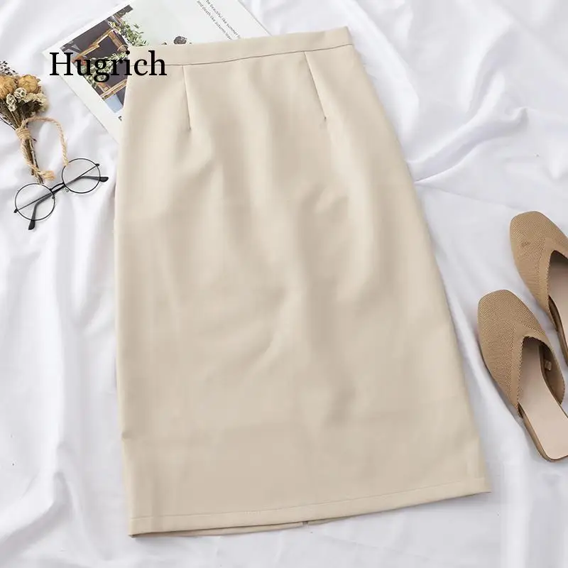 

Pu Leather Skirts Women High Waist Straight Solid Over Knee Split Highstreet Midi Skirts 2020 Autumn Pu Skirts Women