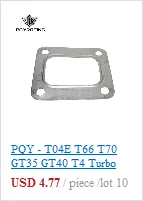 Pqy-черный T04E T66 T70 GT35 GT40 T4 турбо, вход турбины прокладка T4 прокладка фланца 4 болта 304 Нержавеющая сталь PQY4807