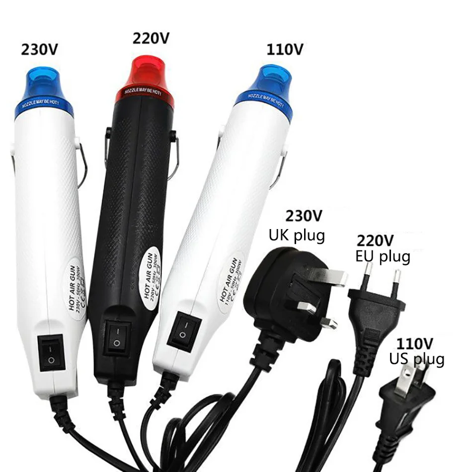 220V Home Heat Gun Electric Power Hot Air 300W Multi Purpose Soft Ceramic Seat Shrink Plastic DIY Tool 3