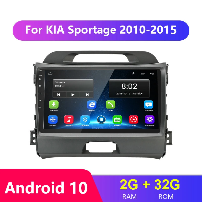 Автомагнитола для Kia Sportage 2010-2015 мультимедийный видеоплеер навигация GPS Android 10 1 2din