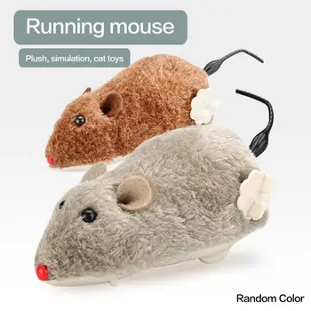 

New Creative Funny Clockwork Spring Power Plush Mouse Toy Cat Dog Playing Toy Mechanical Motion Rat Pet Playing Interactive Toy