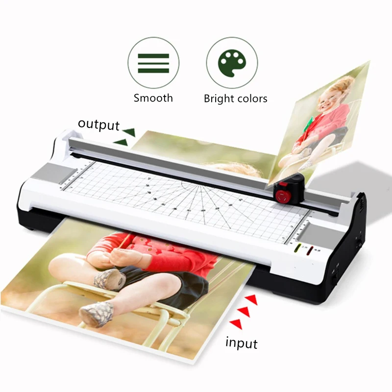 

4 in 1 Hot & Cold A4 Laminator with Rotary Trimmer & Corner Rounder Photo/Doucment/Card Laminator Machine Support A4 Paper Photo