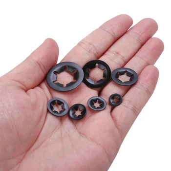 

260pcs 65Mn Star Nut M3-M12 Metal Star lock Push-on Locking Washer Fastener Assorted Kit Speed Clips Washer Hardware Fasteners