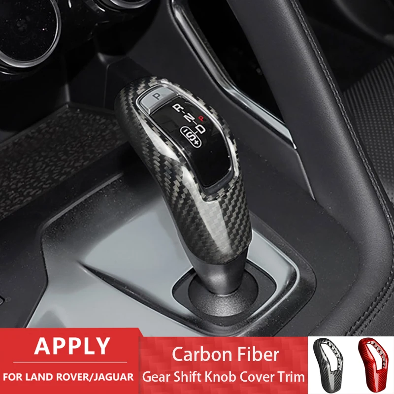 

Real Carbon Fiber Car Gear Shift Knob Cover Trim for Land Rover Range Rover Sport Jaguar E-PACE Gear Head Decoration Car Sticker