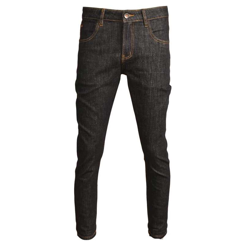 Men's Black Stretch Jeans Summer Fashion Casual Slim Fit Pencil Pants Korean Style Cotton Denim Trousers